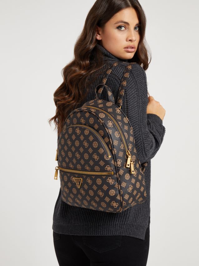 Guess brun manhattan 4g peon logo ryggsekk brun unisex F0LJ805132