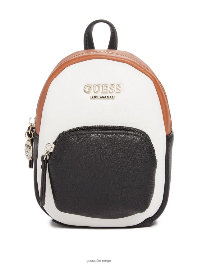 Guess evan mini fargeblokk ryggsekk brun tan unisex F0LJ807696