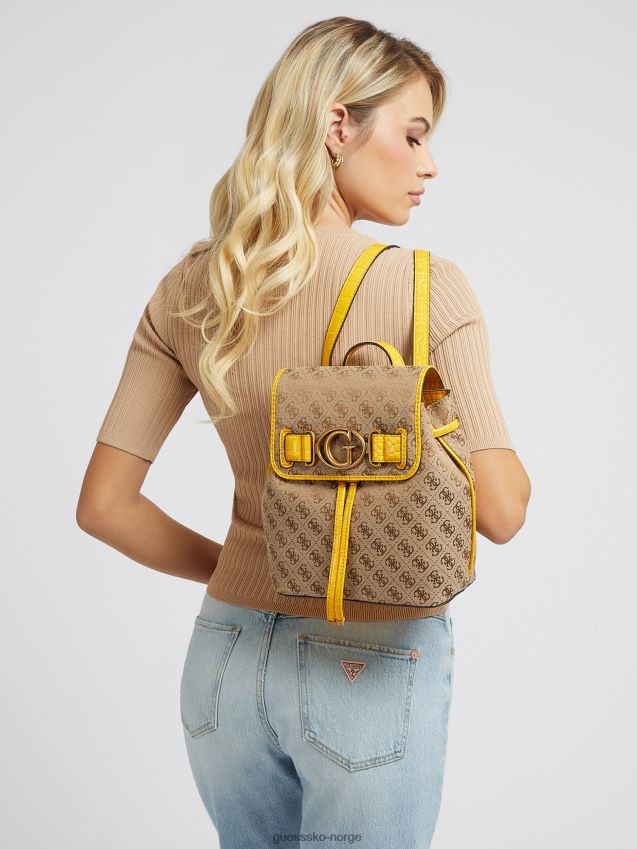Guess gul aviana 4g logo mini ryggsekk gul unisex F0LJ805292