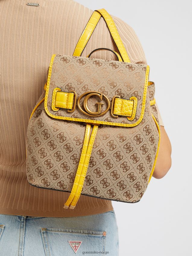 Guess gul aviana 4g logo mini ryggsekk gul unisex F0LJ805292