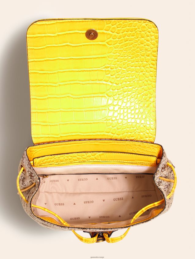 Guess gul aviana 4g logo mini ryggsekk gul unisex F0LJ805292
