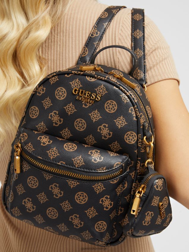 Guess house party 4g peony logo ryggsekk brun brun unisex F0LJ805059