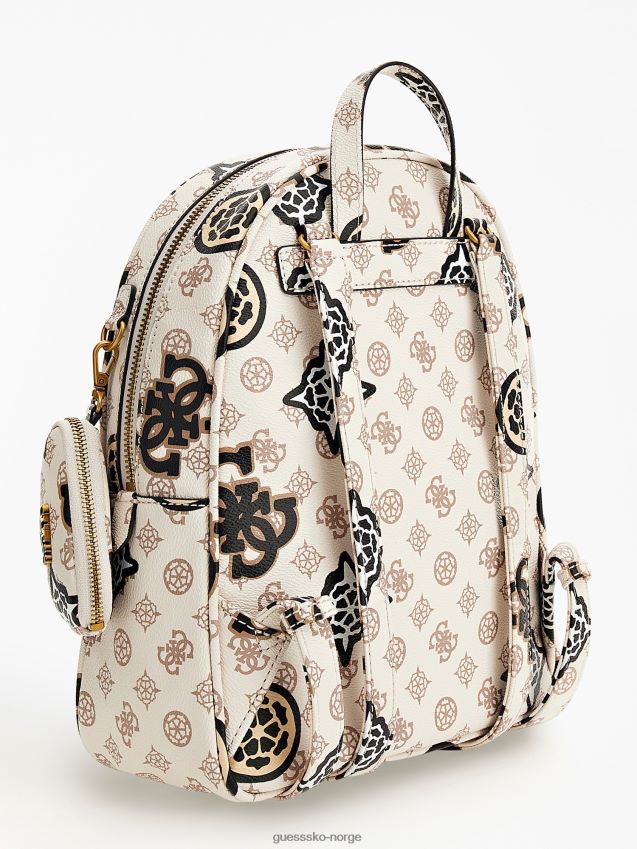 Guess house party 4g peony logo ryggsekk krem krem unisex F0LJ805137