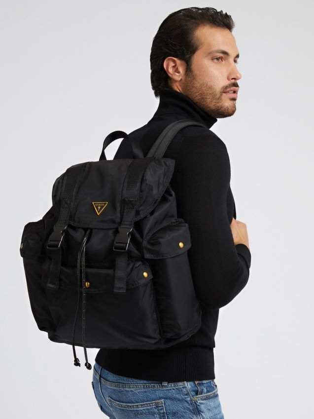 Guess kveldssmart ryggsekk med lommer svart svart unisex F0LJ80513