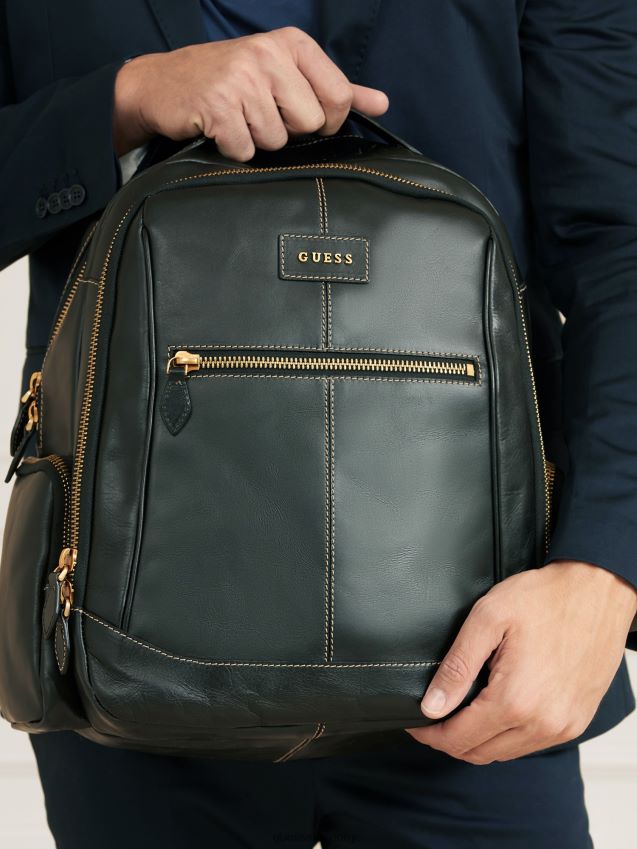 Guess lario ryggsekk i ekte skinn svart svart unisex F0LJ80998