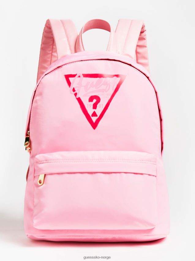 Guess rosa corinna logo trekant ryggsekk rosa unisex F0LJ801759