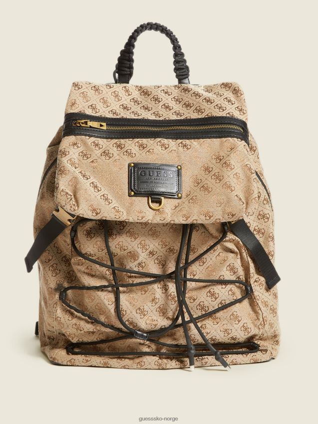 Guess salameda 4g logo ryggsekk brun brun unisex F0LJ80848