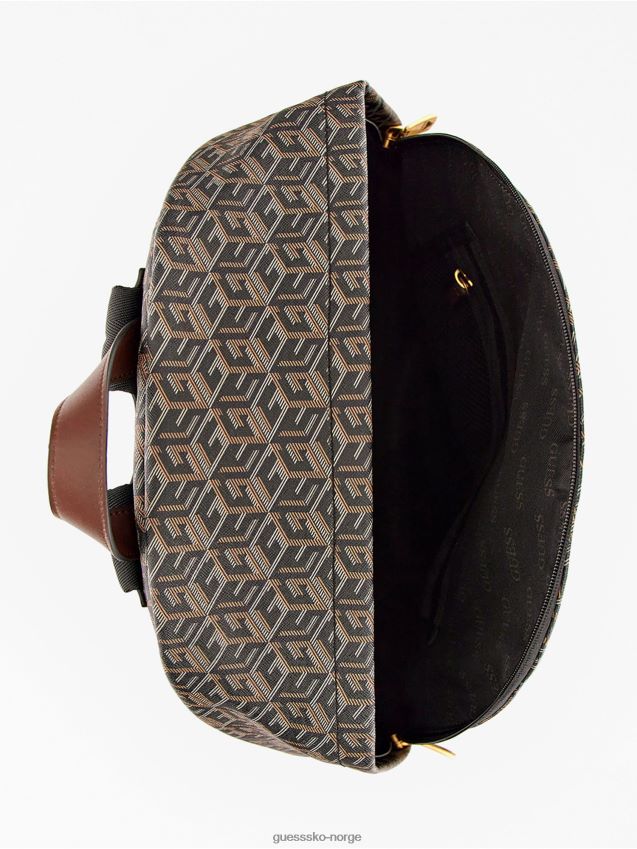 Guess svart ederlo g cube logo ryggsekk svart unisex F0LJ80874