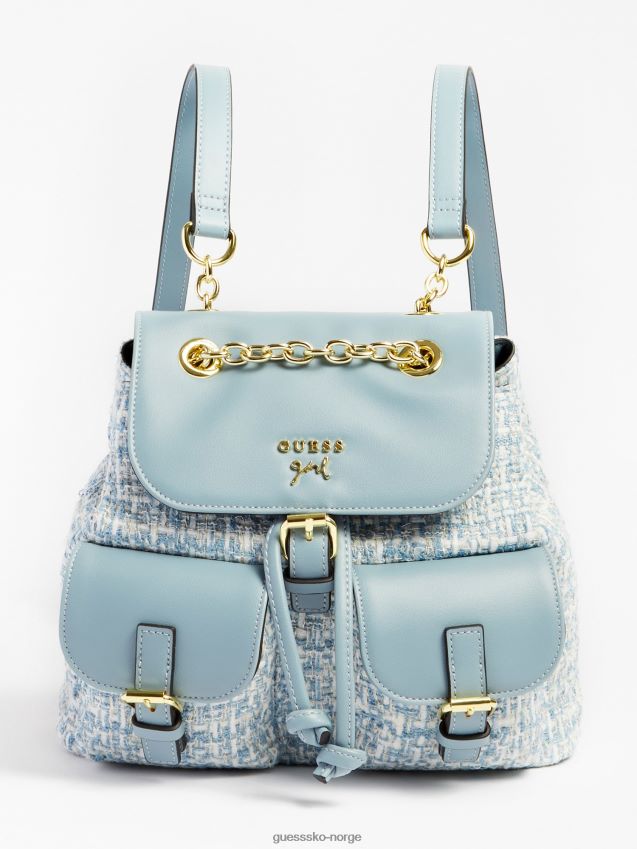 Guess tweed bakcpack blå blå unisex F0LJ802405