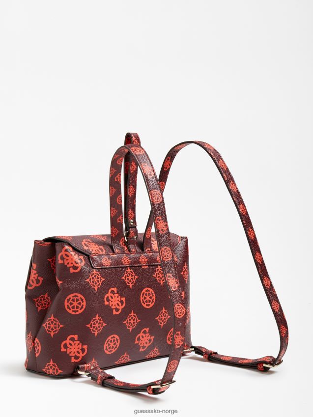 Guess uptown chic logoryggsekk burgunder burgunder unisex F0LJ805703