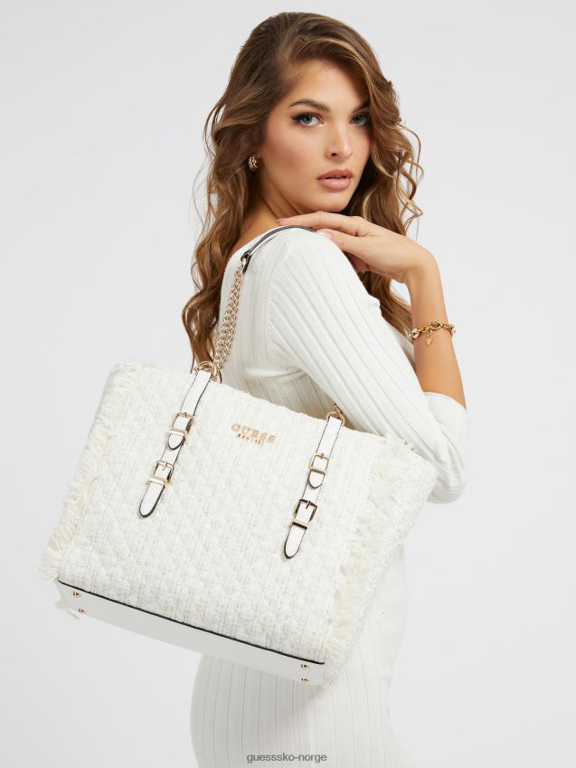 Guess adam tweed shopper hvit multi hvit multi unisex F0LJ805240