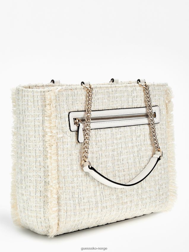 Guess adam tweed shopper hvit multi hvit multi unisex F0LJ805240