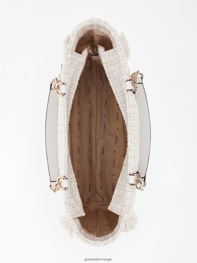 Guess adam tweed shopper hvit multi hvit multi unisex F0LJ805240