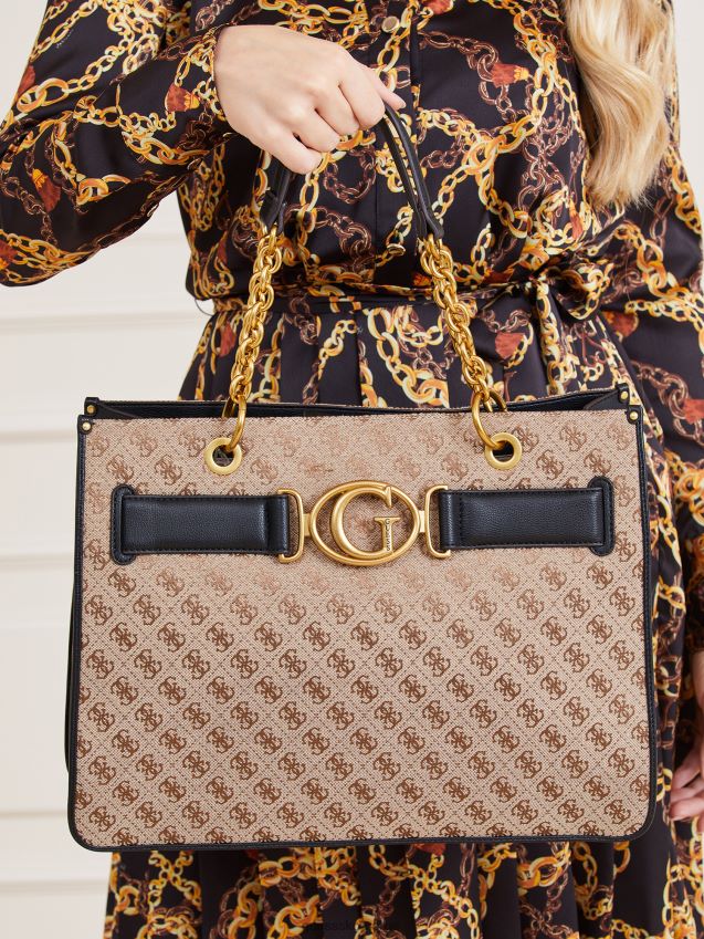 Guess aileen 4g logo shopper svart svart unisex F0LJ805214