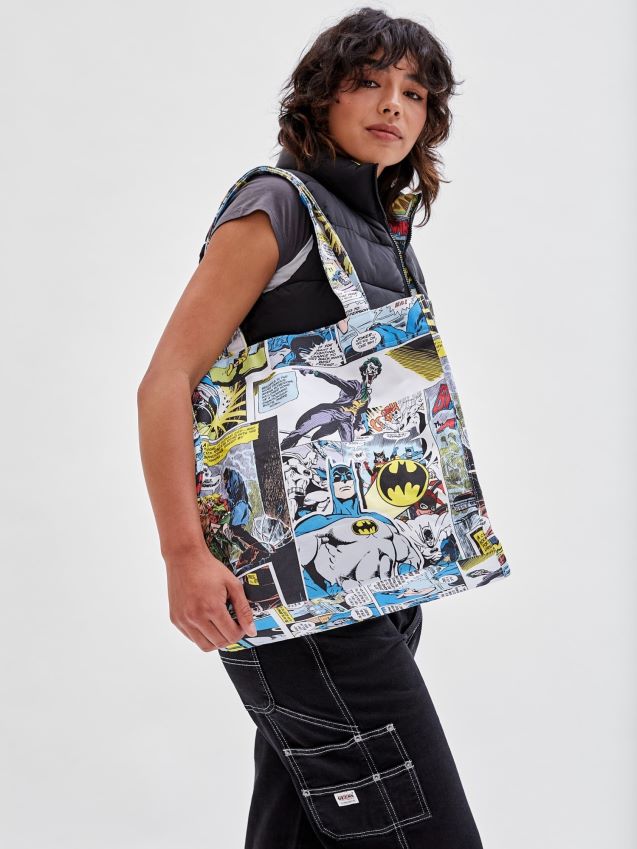 Guess batman tegneserietrykk shopper bag hvit multi hvit multi unisex F0LJ80670