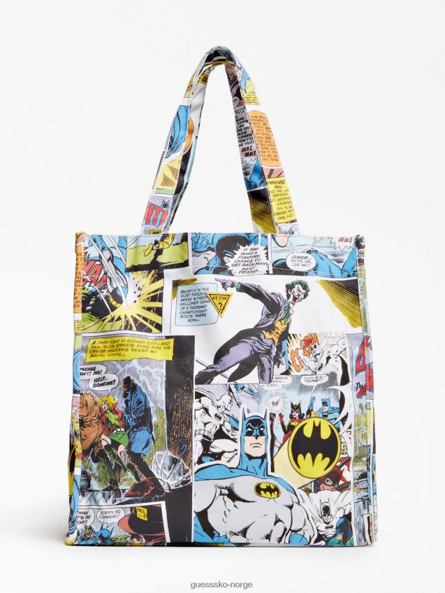 Guess batman tegneserietrykk shopper bag hvit multi hvit multi unisex F0LJ80670