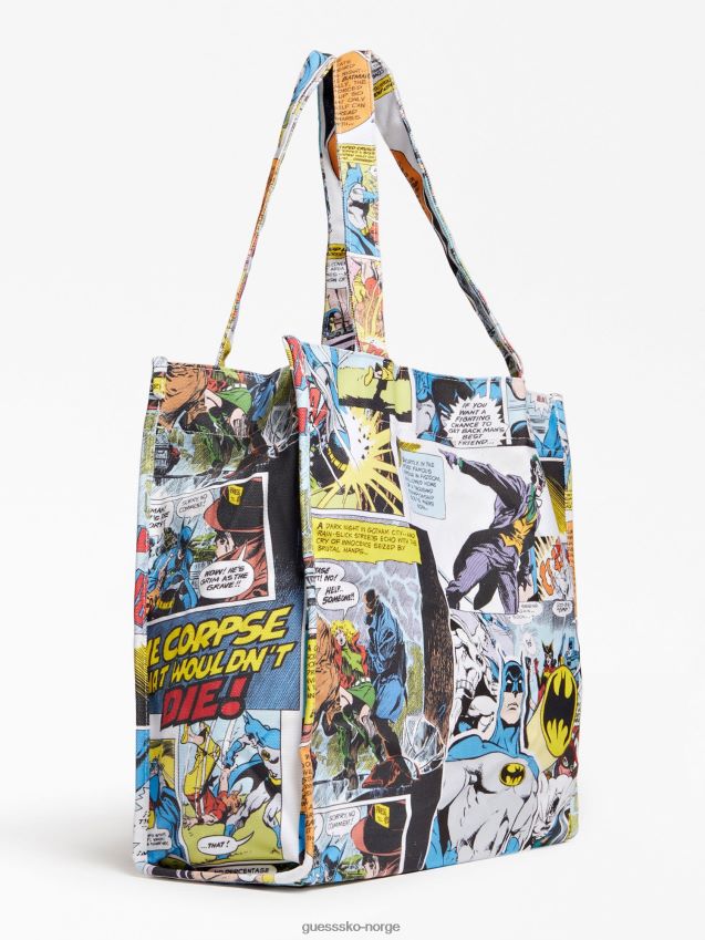 Guess batman tegneserietrykk shopper bag hvit multi hvit multi unisex F0LJ80670