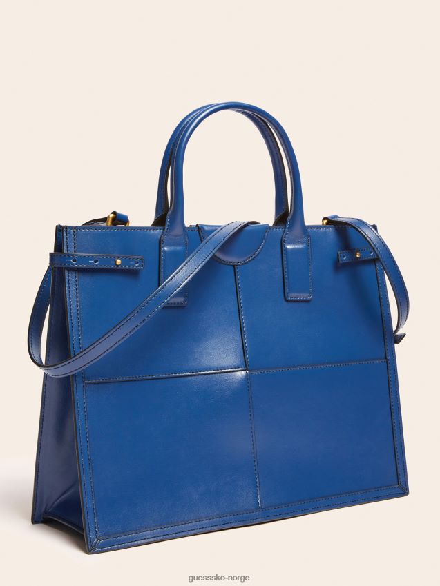 Guess blå stilla shopper i ekte skinn blå unisex F0LJ805406