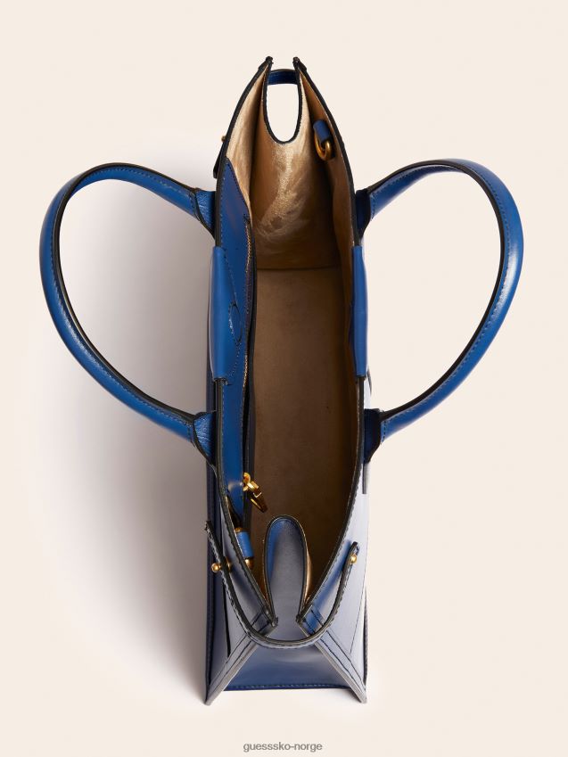 Guess blå stilla shopper i ekte skinn blå unisex F0LJ805406