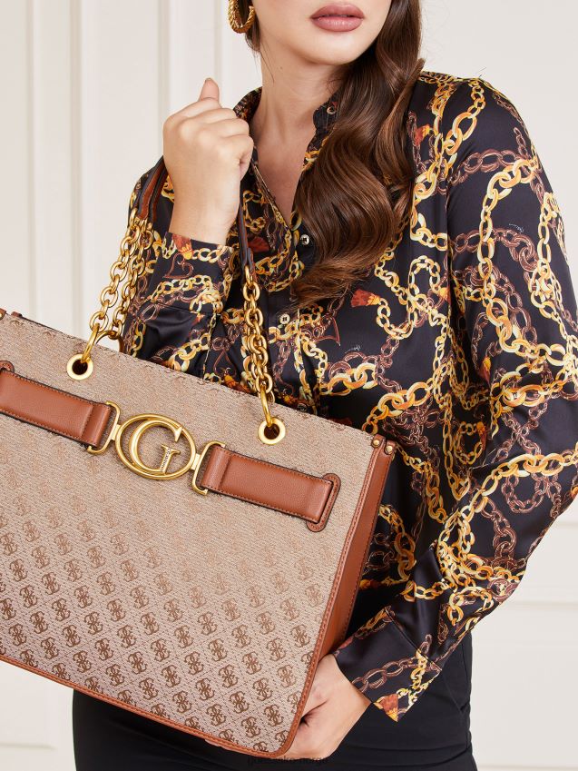 Guess brun aileen 4g logo shopper brun unisex F0LJ805046