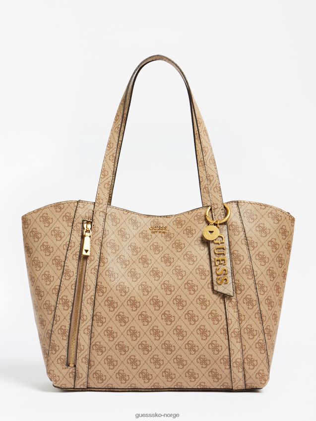 Guess brun naya 4g-logo over hele shopper brun unisex F0LJ805024