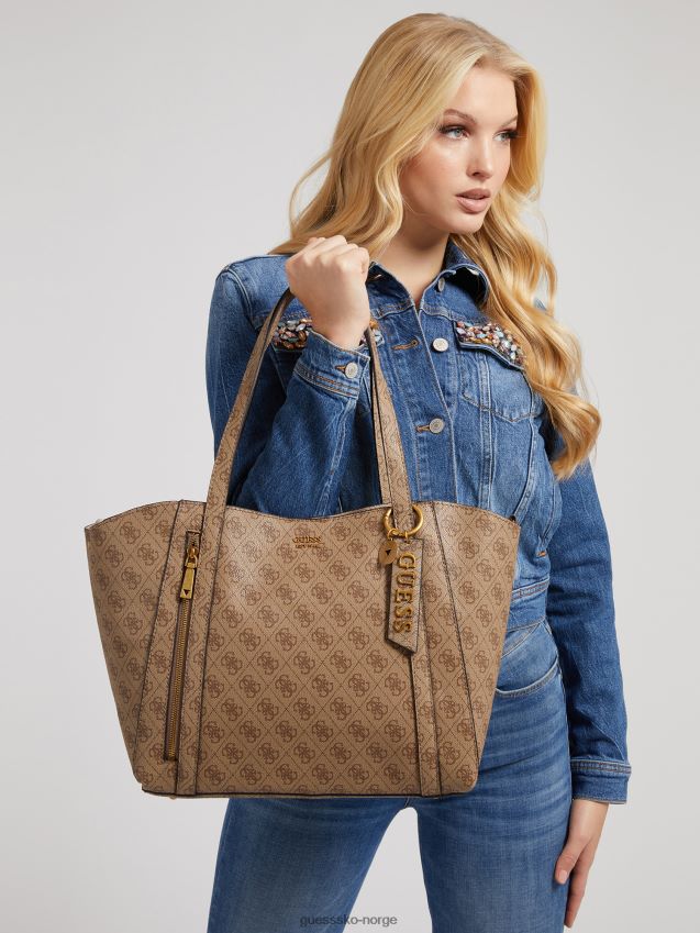 Guess brun naya 4g-logo over hele shopper brun unisex F0LJ805024