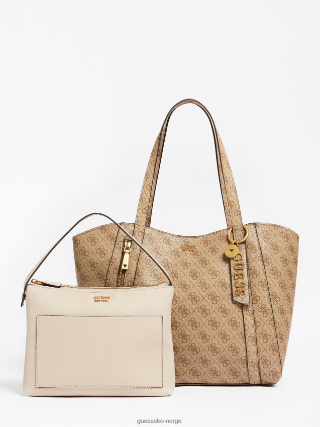 Guess brun naya 4g-logo over hele shopper brun unisex F0LJ805024