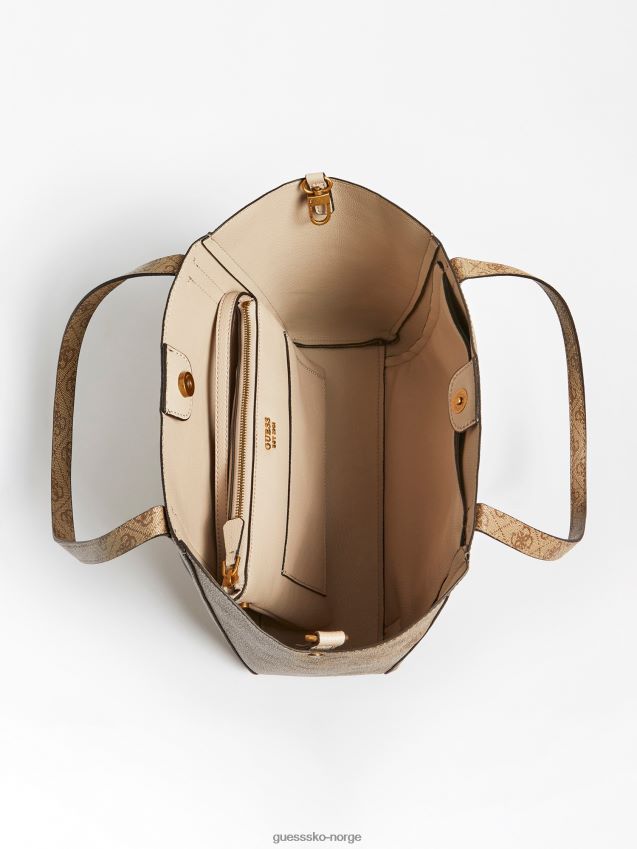 Guess brun naya 4g-logo over hele shopper brun unisex F0LJ805024