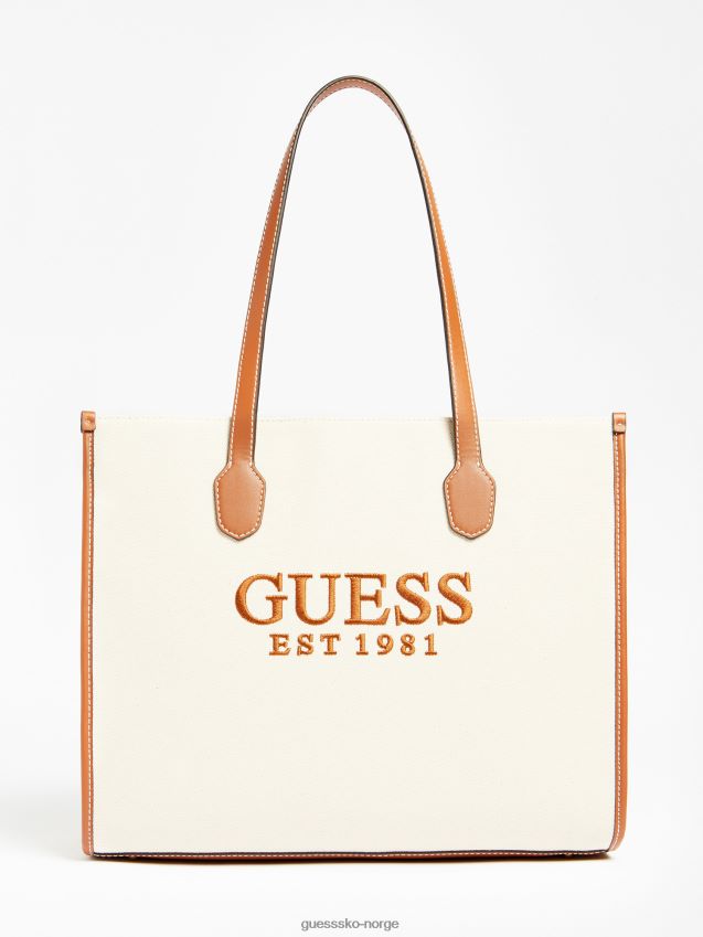 Guess brun silvana brodert logo shopper brun unisex F0LJ804953