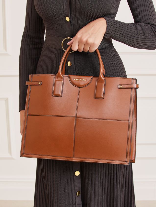 Guess brun stilla shopper i ekte skinn brun unisex F0LJ805401