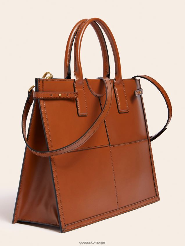 Guess brun stilla shopper i ekte skinn brun unisex F0LJ805401