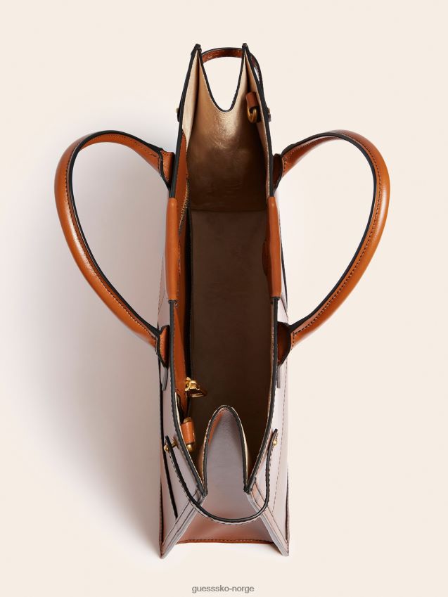 Guess brun stilla shopper i ekte skinn brun unisex F0LJ805401