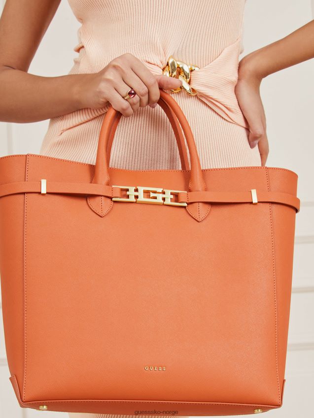 Guess cristina ekte skinn shopper brun brun unisex F0LJ805345