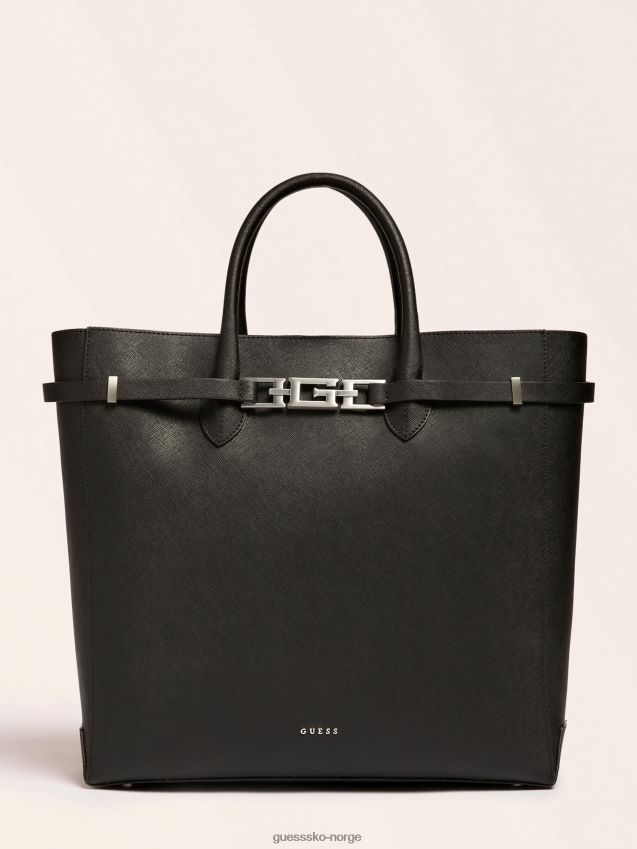 Guess cristina ekte skinn shopper svart svart unisex F0LJ805125