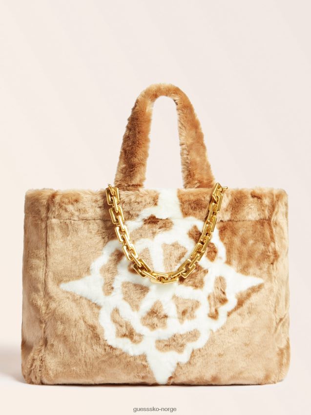 Guess grå helma fuskepels shopper grå unisex F0LJ805379