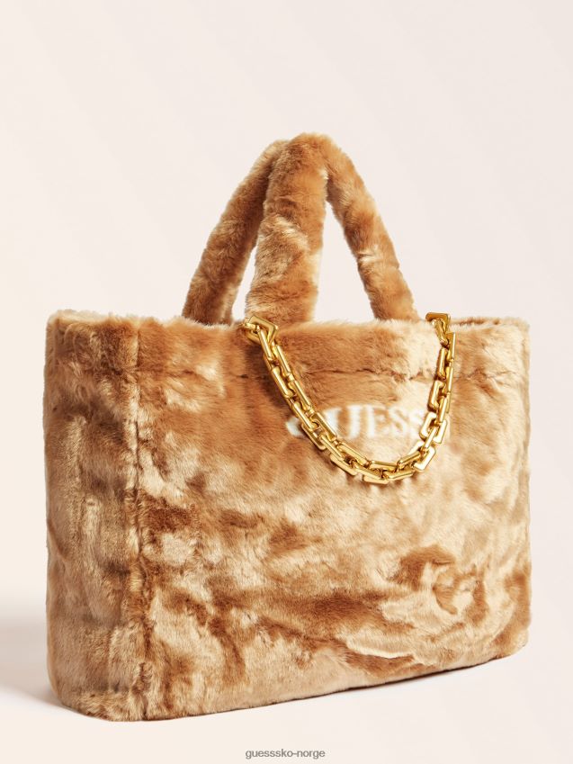 Guess grå helma fuskepels shopper grå unisex F0LJ805379