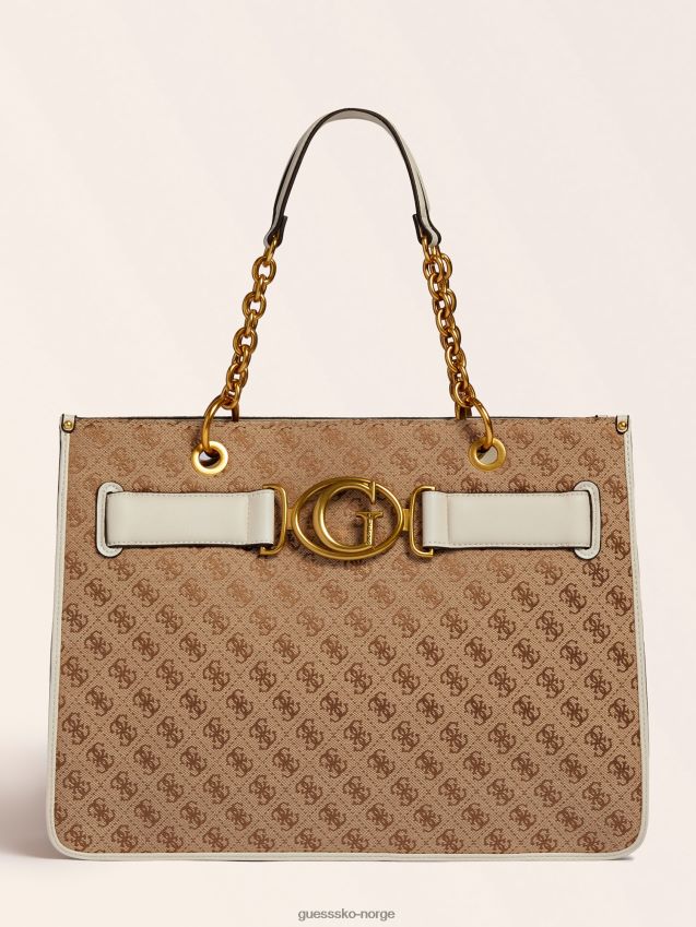 Guess hvit aileen 4g logo shopper hvit unisex F0LJ805019