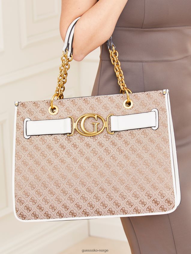 Guess hvit aileen 4g logo shopper hvit unisex F0LJ805019
