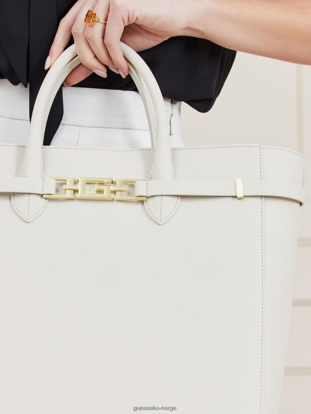 Guess hvit cristina shopper i ekte skinn hvit unisex F0LJ805420