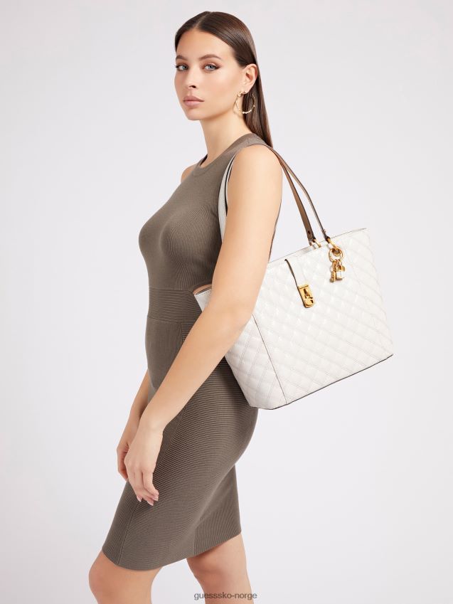 Guess hvit noelle shopper i lakk hvit unisex F0LJ803938