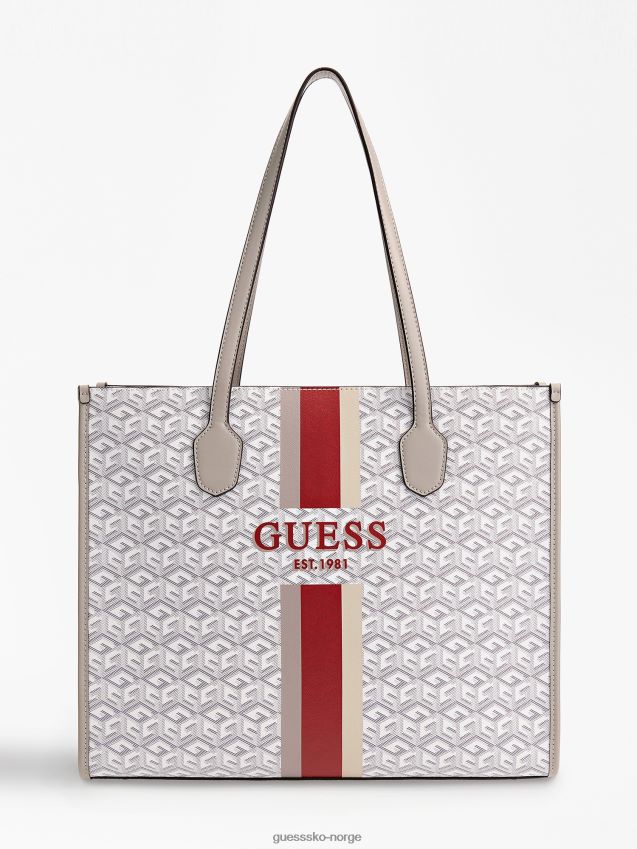 Guess krem silvana g kube logo shopper krem unisex F0LJ805219