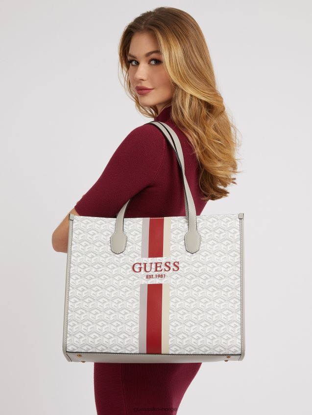 Guess krem silvana g kube logo shopper krem unisex F0LJ805219