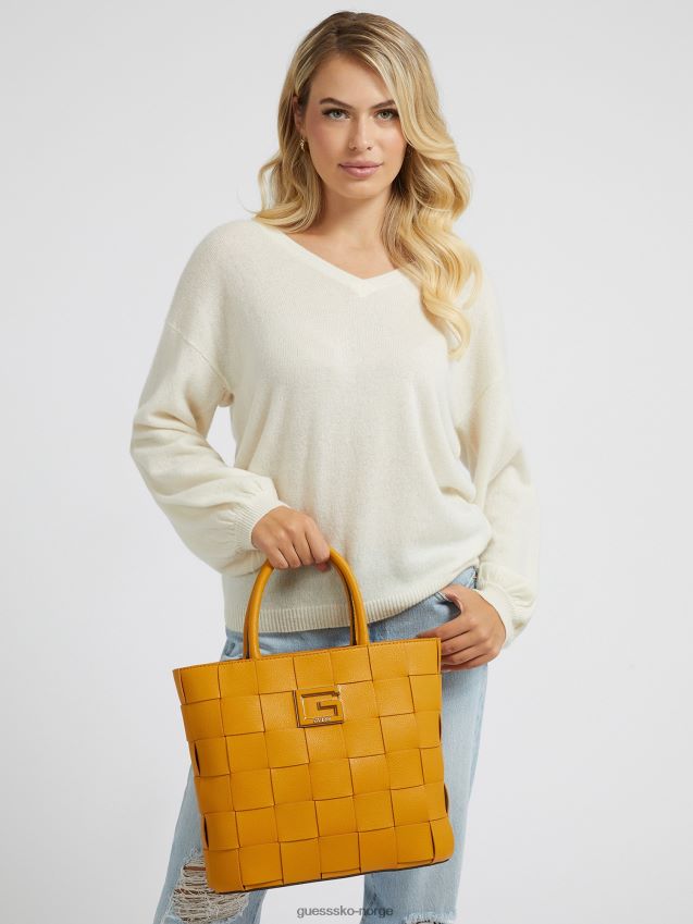 Guess liberty city flettet shopper gul gul unisex F0LJ803795