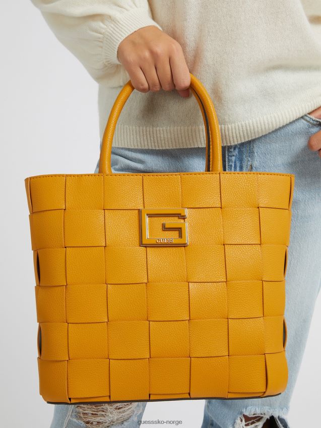 Guess liberty city flettet shopper gul gul unisex F0LJ803795