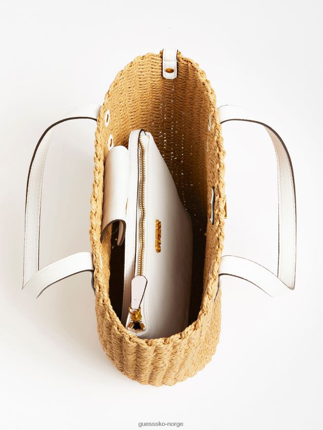 Guess lilica raffia shopper hvit hvit unisex F0LJ804961