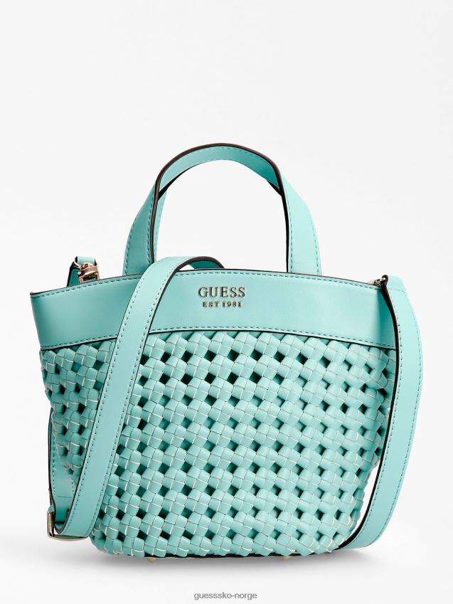 Guess lyseblå sicilia flettet mini shopper lyse blå unisex F0LJ803895