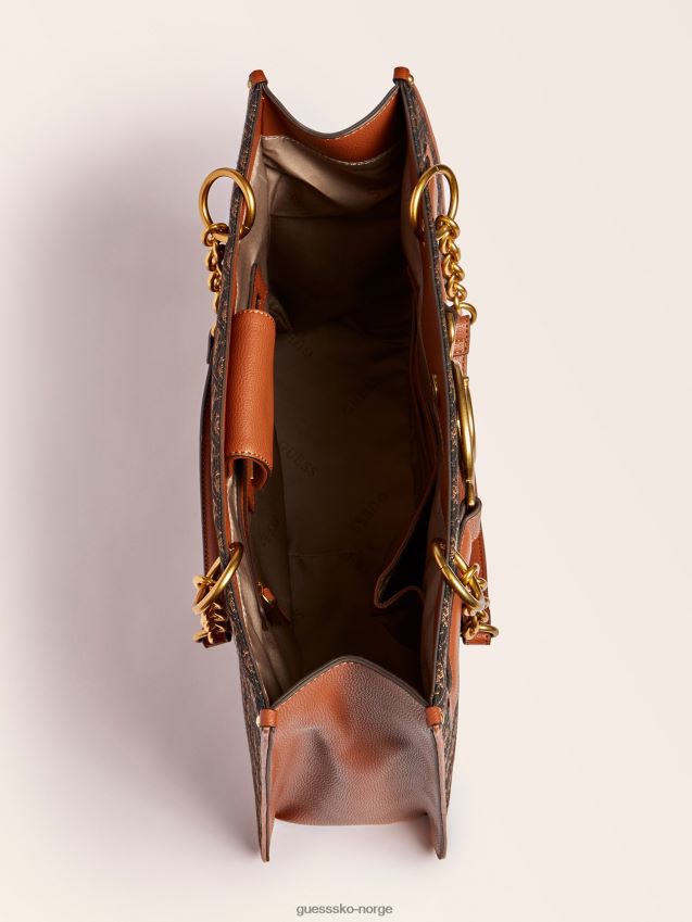 Guess mørk brun aileen 4g logo shopper mørkebrun unisex F0LJ803743