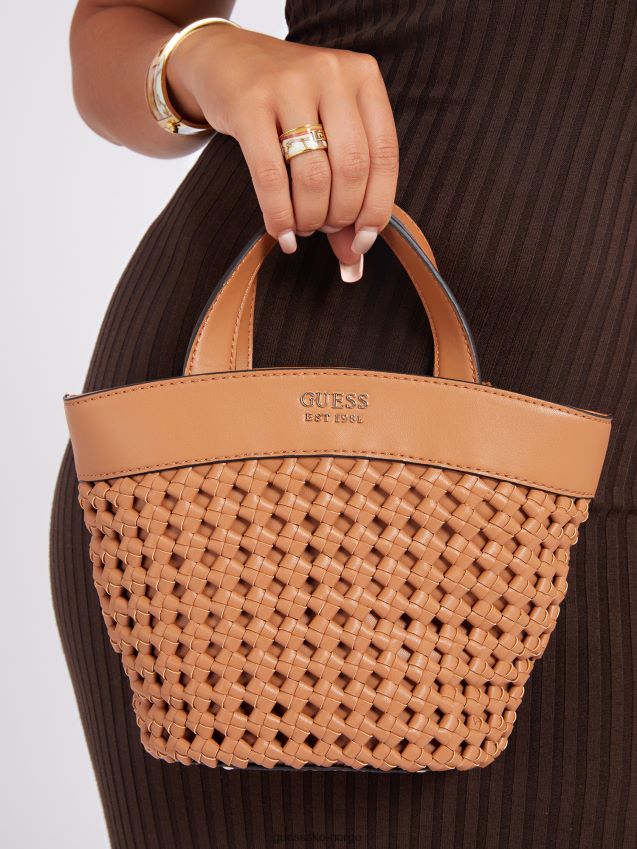 Guess sicilia flettet mini shopper brun brun unisex F0LJ803927