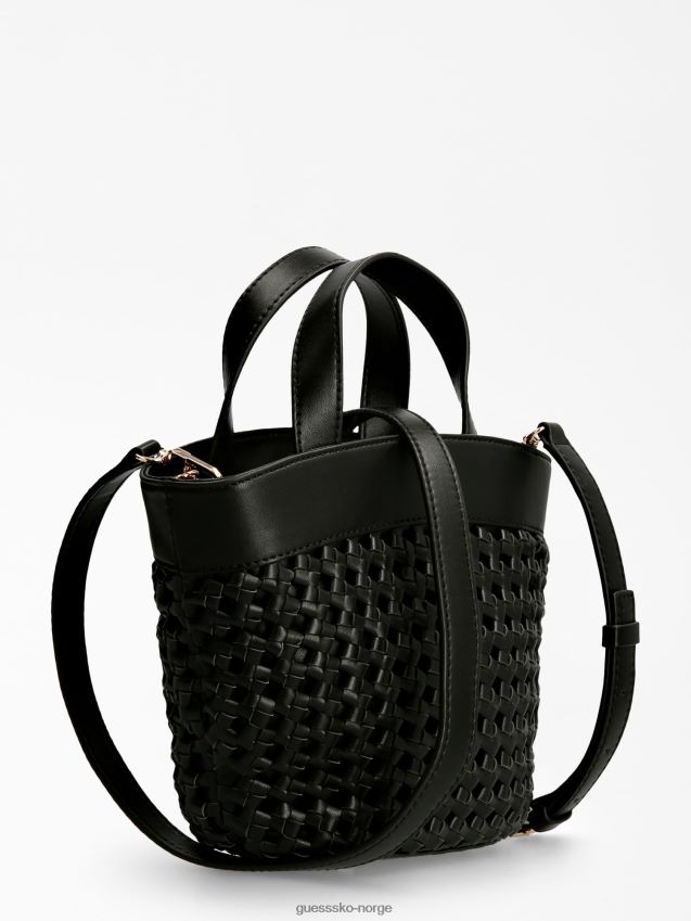 Guess sicilia flettet mini shopper svart svart unisex F0LJ803801