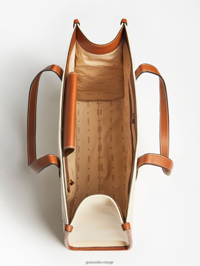 Guess silvana brodert logo shopper brun brun unisex F0LJ804955